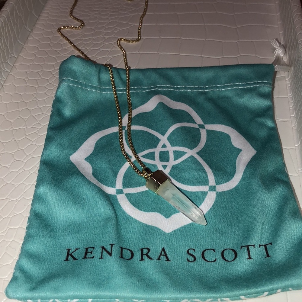 Kendra Scott | long stone necklace in gold